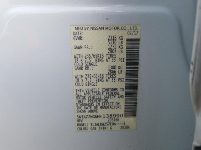 2017 NISSAN MURANO S 5N1AZ2MG6HN138990