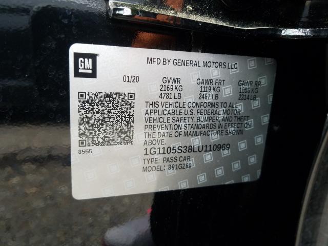 2020 CHEVROLET IMPALA PRE 1G1105S38LU110969