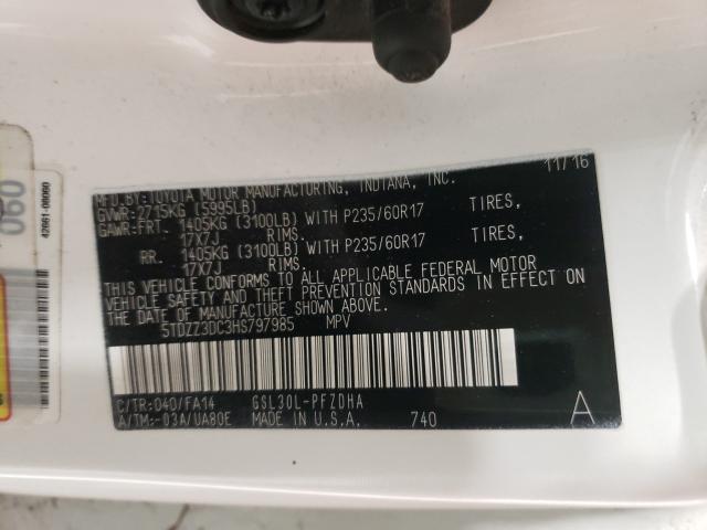 2017 TOYOTA SIENNA 5TDZZ3DC3HS797985