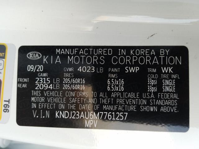 2021 KIA SOUL LX KNDJ23AU6M7761257