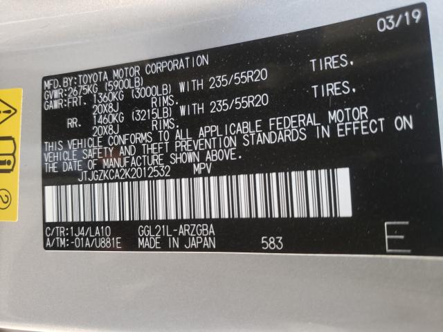 2019 LEXUS RX 350 L JTJGZKCA2K2012532