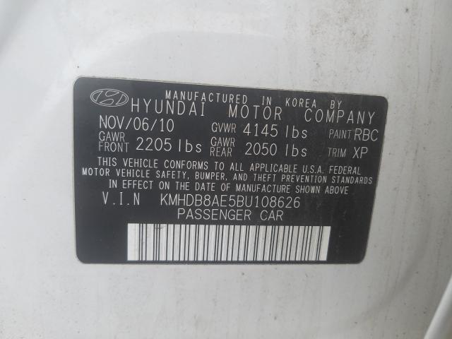 2011 HYUNDAI ELANTRA TO KMHDB8AE5BU108626