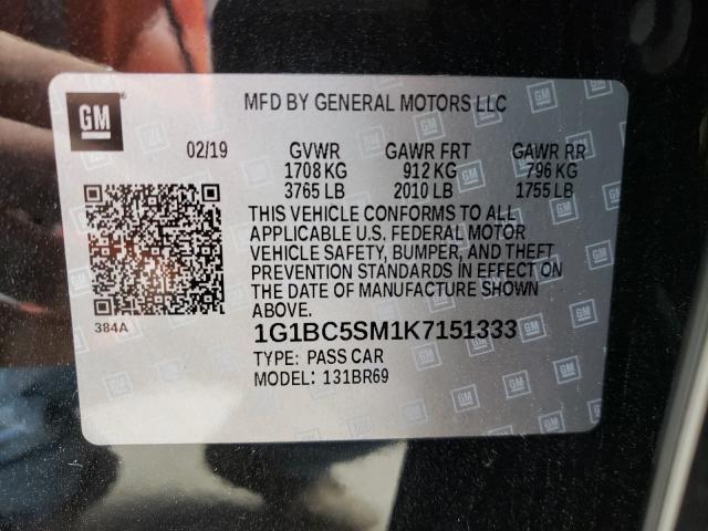 2019 CHEVROLET CRUZE LS 1G1BC5SM1K7151333