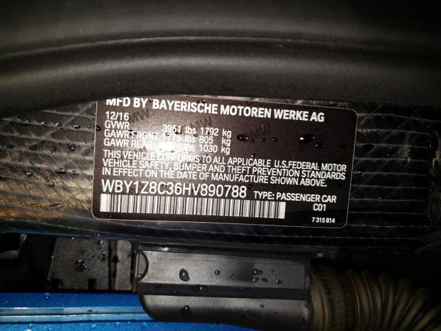2017 BMW I3 REX WBY1Z8C36HV890788