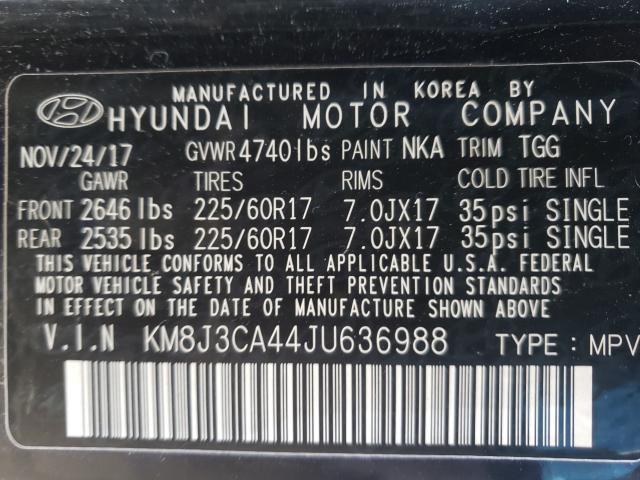 2018 HYUNDAI TUCSON KM8J3CA44JU636988