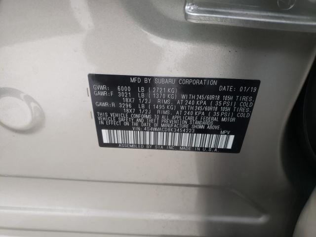 2019 SUBARU ASCENT PRE 4S4WMACD8K3454223