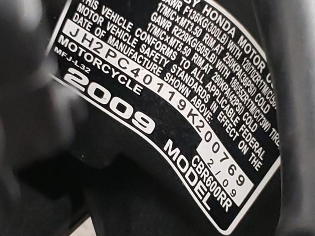 2009 HONDA CBR600 RR JH2PC40119K200769