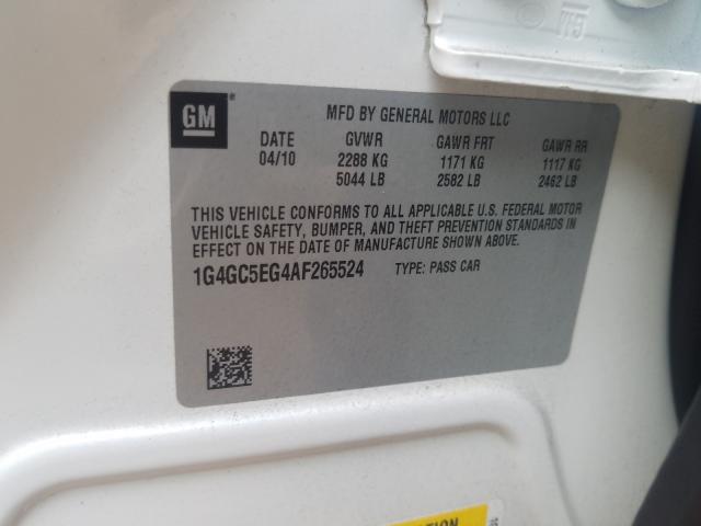 2010 BUICK LACROSSE C 1G4GC5EG4AF265524
