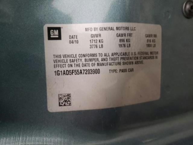 2010 CHEVROLET COBALT 1LT 1G1AD5F55A7203900