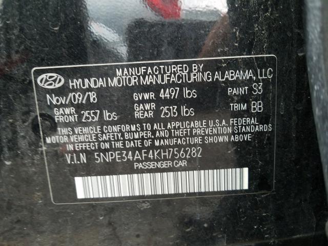 2019 HYUNDAI SONATA LIM 5NPE34AF4KH756282