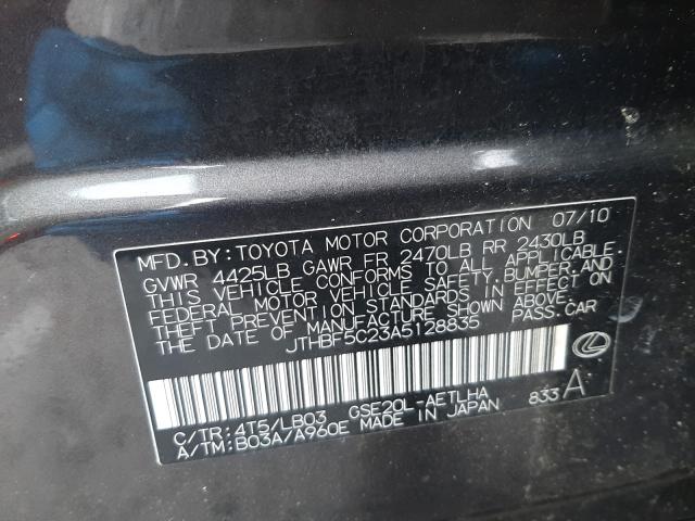 2010 LEXUS IS 250 JTHBF5C23A5128835