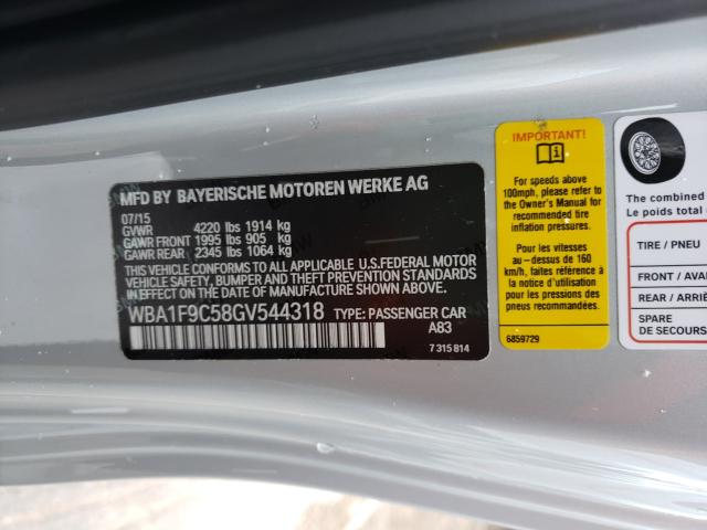 2016 BMW 228 I SULE WBA1F9C58GV544318