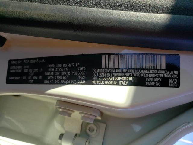2016 FIAT 500X EASY ZFBCFXBT5GP434219
