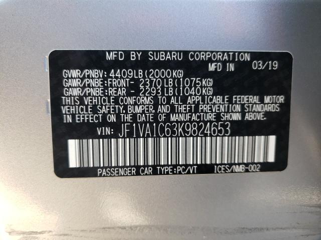 2019 SUBARU WRX PREMIU JF1VA1C63K9824653