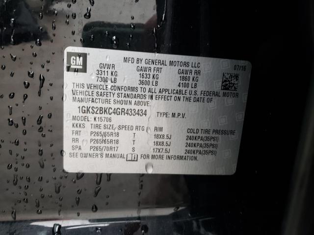 2016 GMC YUKON SLT 1GKS2BKC4GR433434