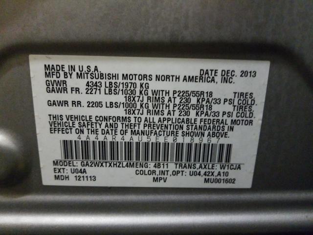 2014 MITSUBISHI OUTLANDER 4A4AR4AU5EE018967