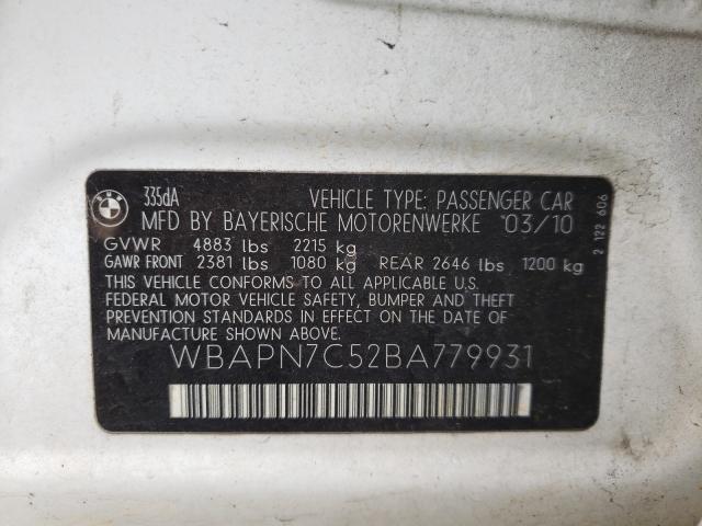 2011 BMW 335 D WBAPN7C52BA779931