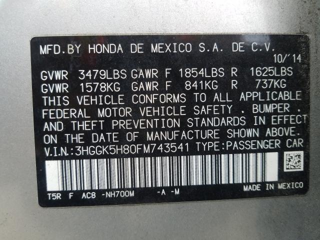 2015 HONDA FIT EX 3HGGK5H80FM743541