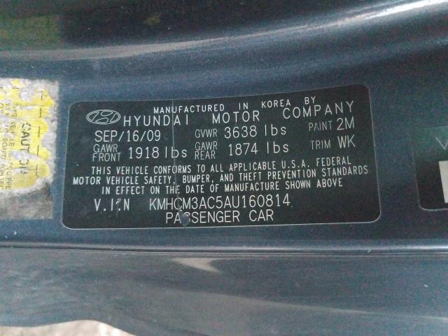 2010 HYUNDAI ACCENT BLU KMHCM3AC5AU160814