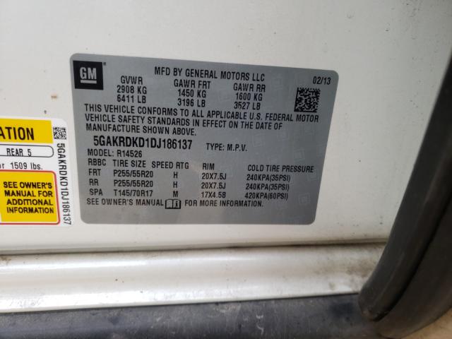 2013 BUICK ENCLAVE 5GAKRDKD1DJ186137