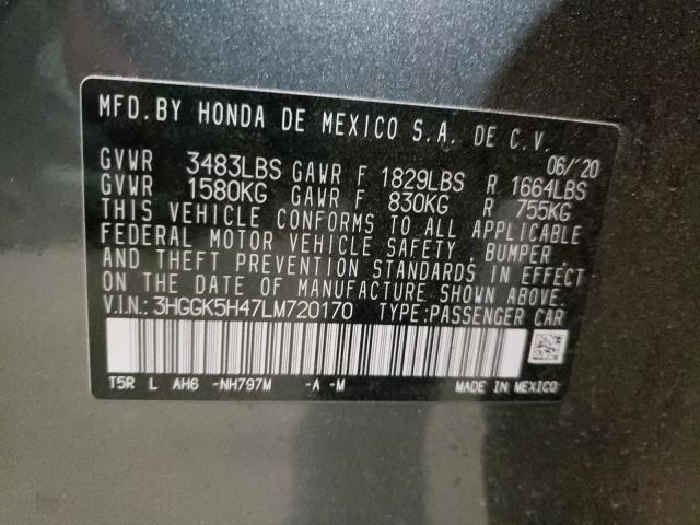 2020 HONDA FIT LX 3HGGK5H47LM720170