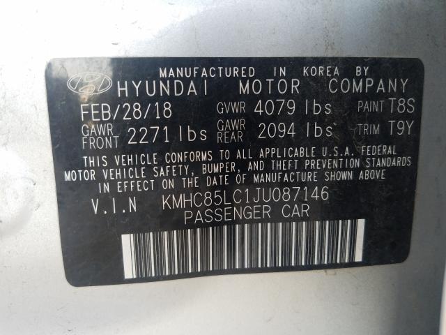 2018 HYUNDAI IONIQ LIMI - KMHC85LC1JU087146