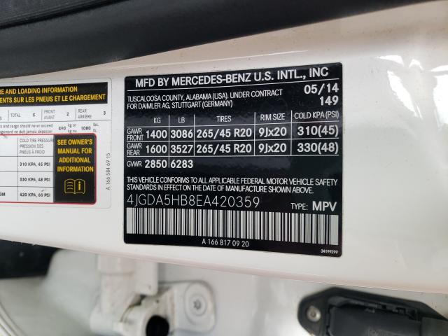 2014 MERCEDES-BENZ ML 350 4MA 4JGDA5HB8EA420359