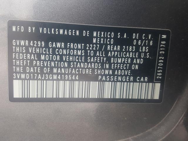 2016 VOLKSWAGEN JETTA SPOR 3VWD17AJ3GM419544