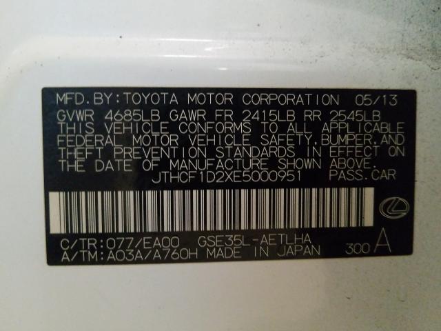 2014 LEXUS IS 250 JTHCF1D2XE5000951