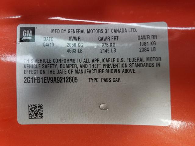 2010 CHEVROLET CAMARO LT 2G1FB1EV9A9212605