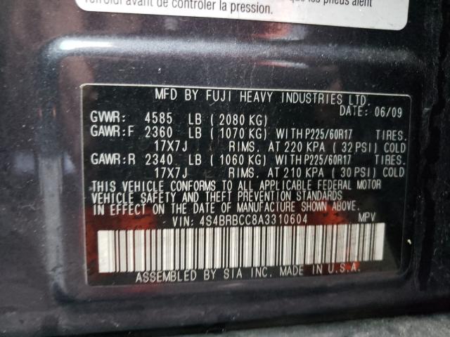 2010 SUBARU OUTBACK 2. - 4S4BRBCC8A3310604