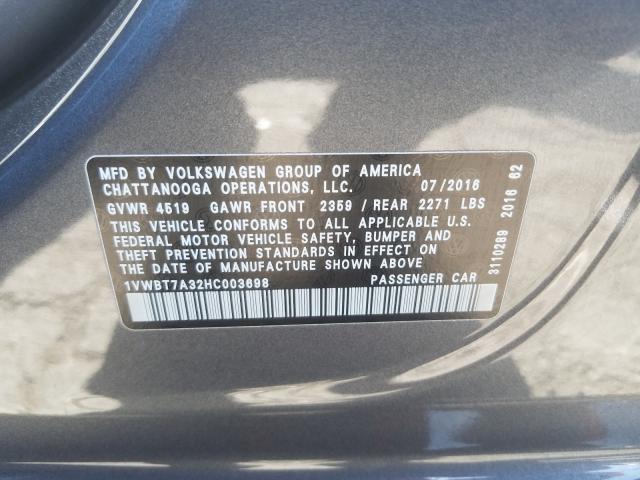 2017 VOLKSWAGEN PASSAT SE 1VWBT7A32HC003698