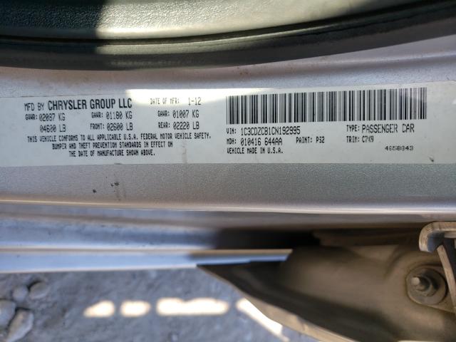 2012 DODGE AVENGER SX 1C3CDZCB1CN192995