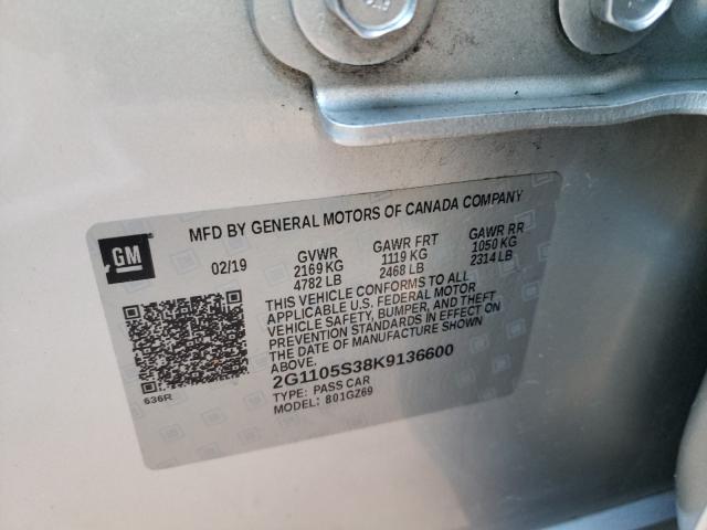2019 CHEVROLET IMPALA PRE 2G1105S38K9136600