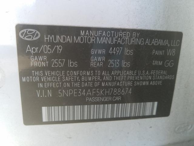 2019 HYUNDAI SONATA LIM 5NPE34AF5KH788674