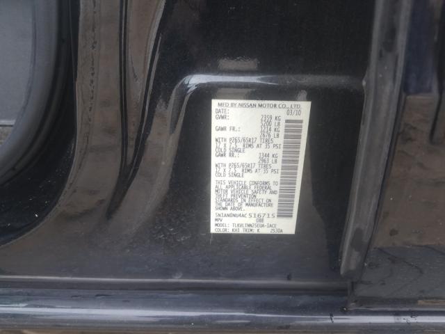 2010 NISSAN XTERRA OFF 5N1AN0NU4AC516715