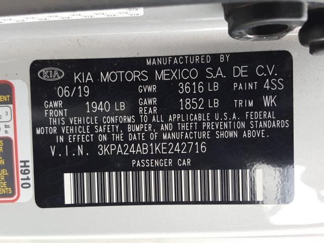 2019 KIA RIO S 3KPA24AB1KE242716