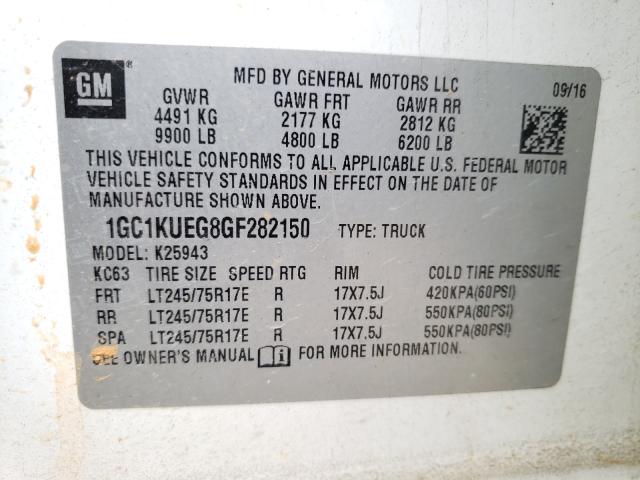 2016 CHEVROLET 2500 HD 1GC1KUEG8GF282150