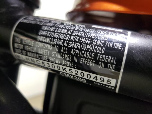 2019 HONDA CMX300 MLHNC5309K5200495