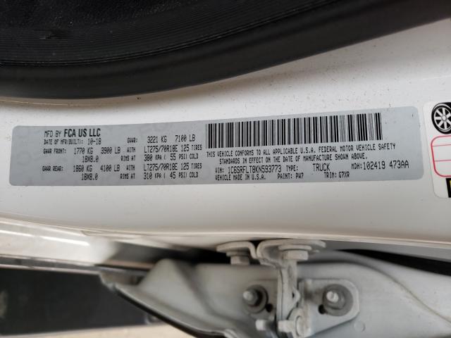 2019 RAM 1500 REBEL 1C6SRFLT8KN593773
