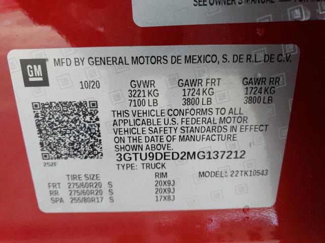 2021 GMC SIERRA K15 3GTU9DED2MG137212