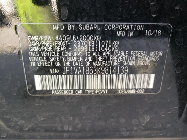 2019 SUBARU WRX PREMIU JF1VA1B63K9814139