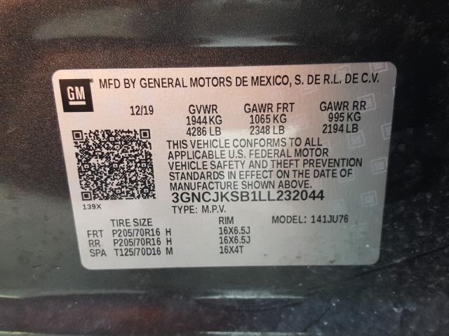 2020 CHEVROLET TRAX LS 3GNCJKSB1LL232044