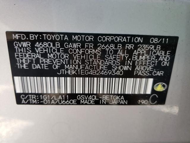 2011 LEXUS ES350 JTHBK1EG4B2469340