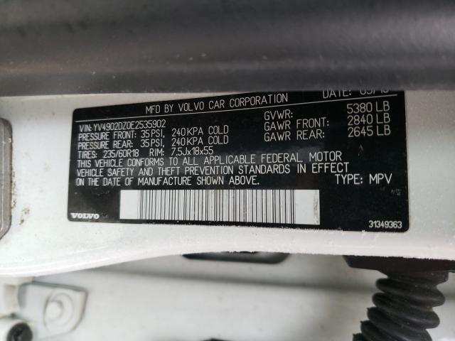 2014 VOLVO XC60 T6 YV4902DZ0E2535902