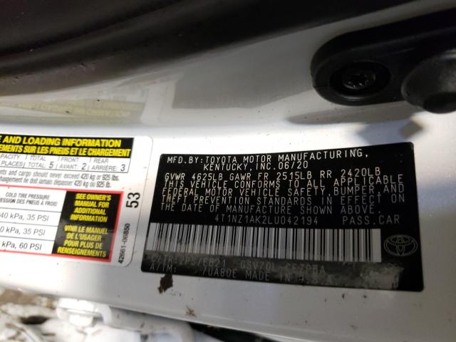 2020 TOYOTA CAMRY TRD 4T1NZ1AK2LU042194