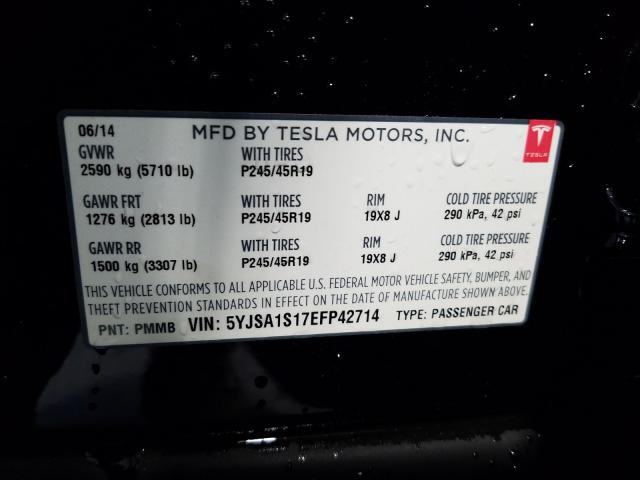 2014 TESLA MODEL S 5YJSA1S17EFP42714