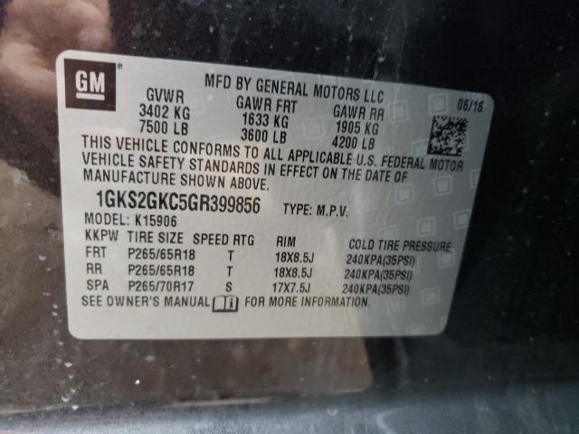 2016 GMC YUKON XL K 1GKS2GKC5GR399856