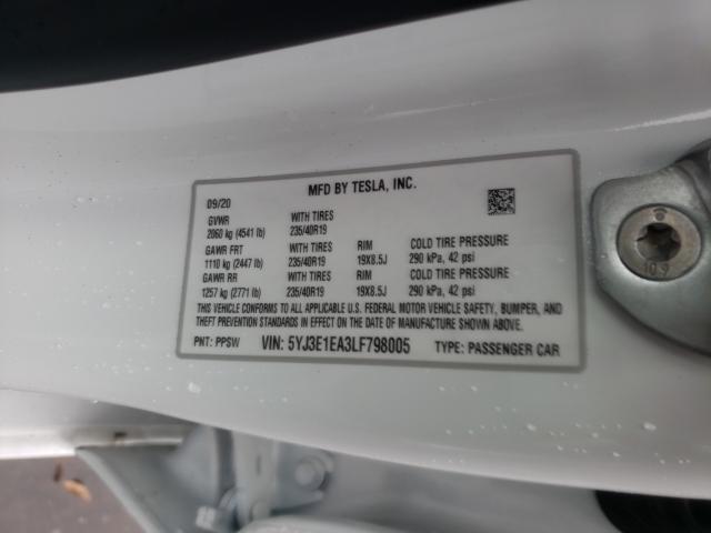 2020 TESLA MODEL 3 5YJ3E1EA3LF798005