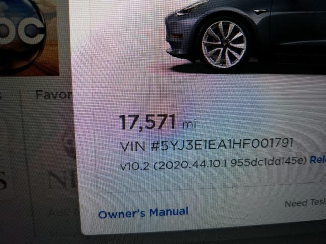 2017 TESLA MODEL 3 5YJ3E1EA1HF001791